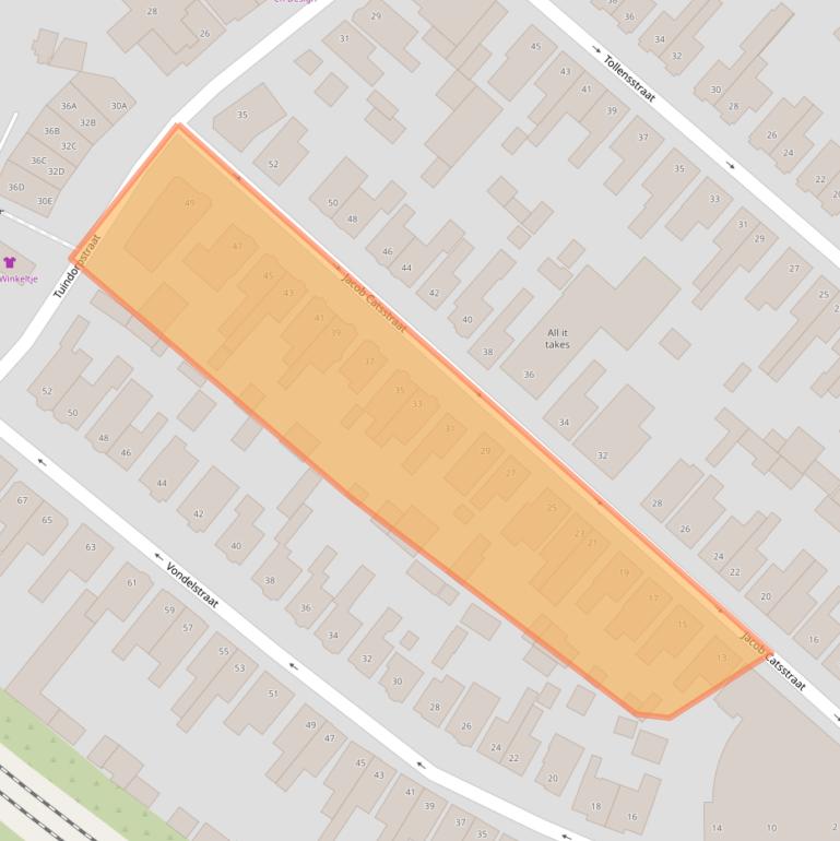 Kaart van postcodegebied 7551BD.