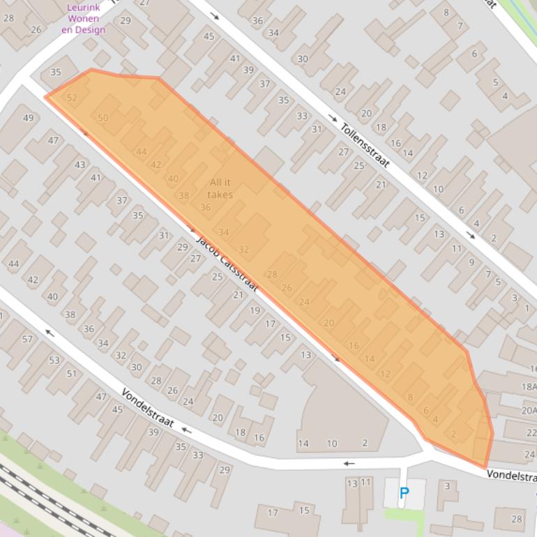 Kaart van postcodegebied 7551BE.