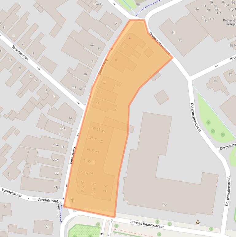 Kaart van postcodegebied 7551BG.