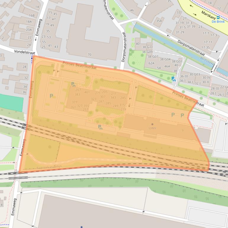 Kaart van postcodegebied 7551BK.