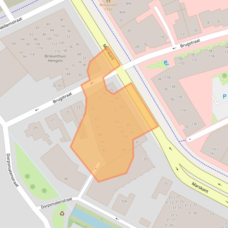 Kaart van postcodegebied 7551BT.