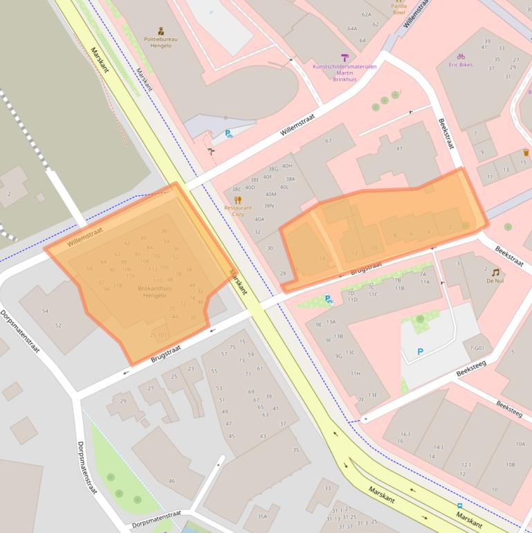 Kaart van postcodegebied 7551BZ.