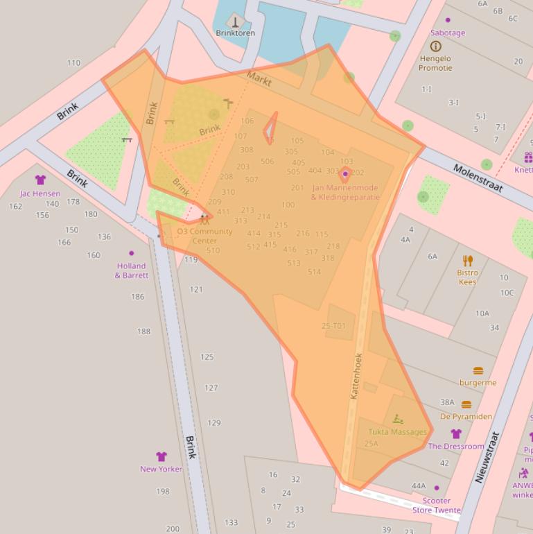 Kaart van postcodegebied 7551CH.