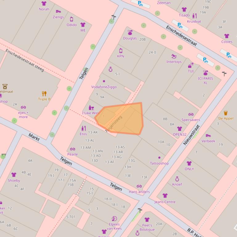 Kaart van postcodegebied 7551CK.