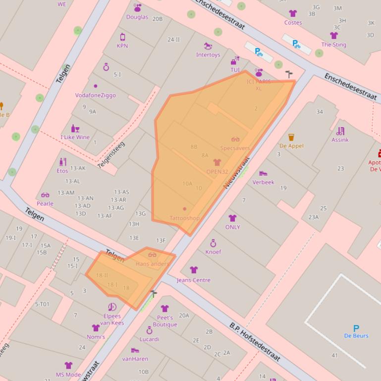 Kaart van postcodegebied 7551CW.