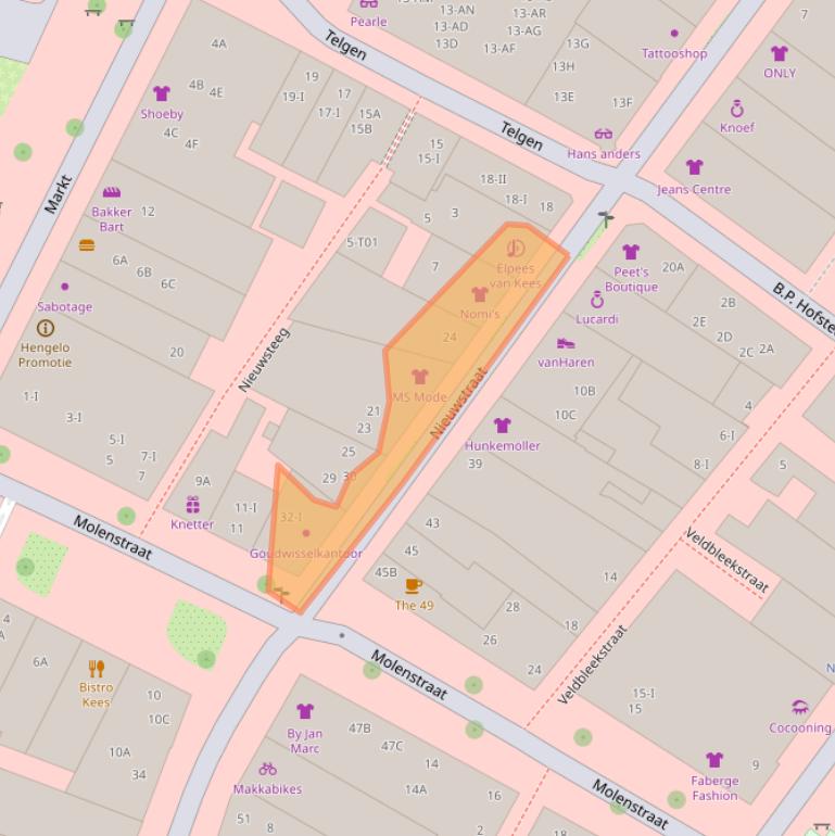 Kaart van postcodegebied 7551CX.