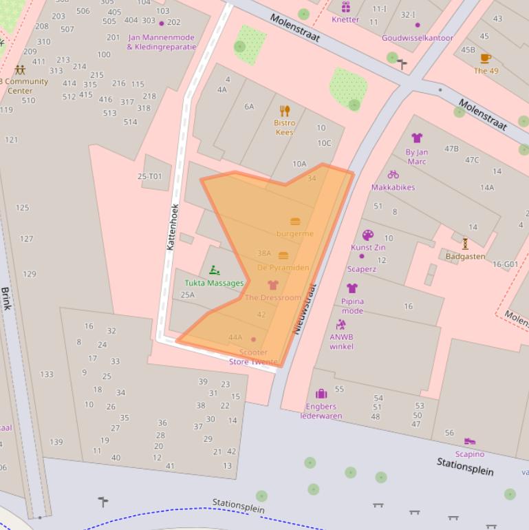 Kaart van postcodegebied 7551CZ.