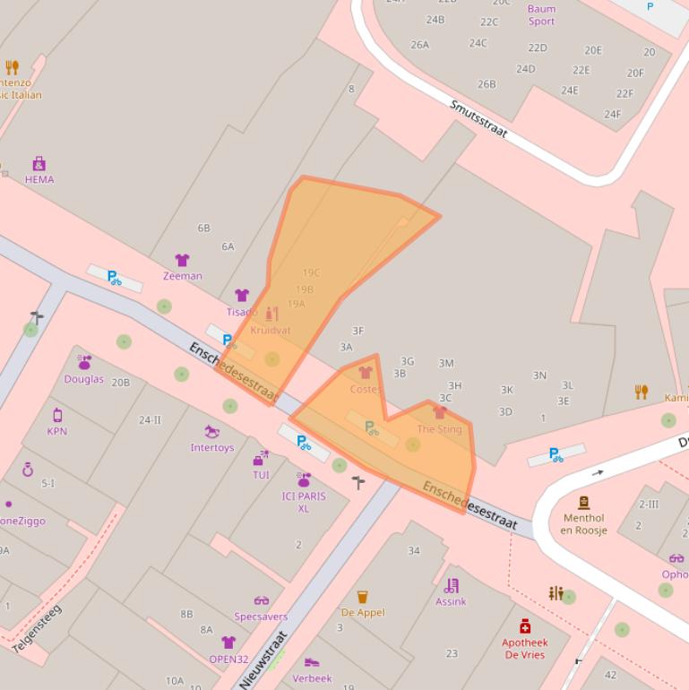 Kaart van postcodegebied 7551EG.