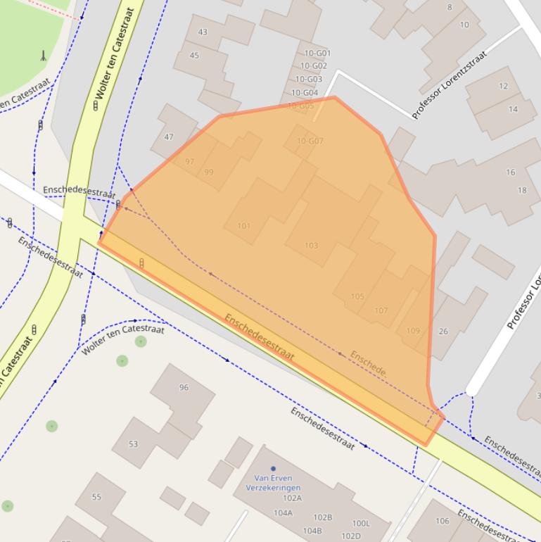 Kaart van postcodegebied 7551EK.