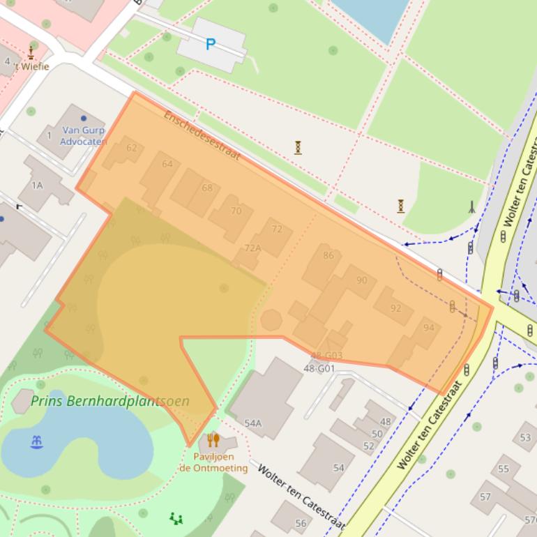 Kaart van postcodegebied 7551EP.