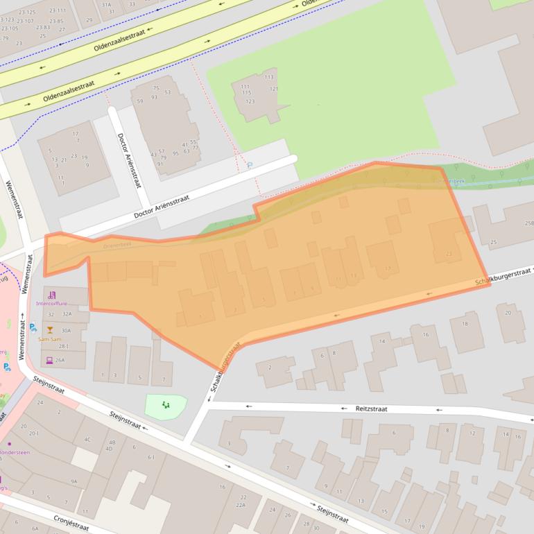Kaart van postcodegebied 7551GR.
