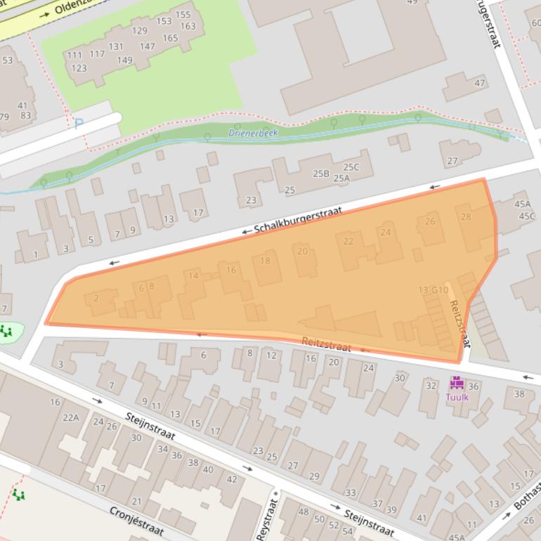 Kaart van postcodegebied 7551GT.