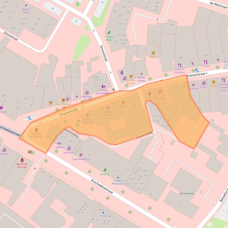 Kaart van postcodegebied 7551HG.