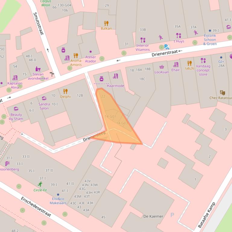 Kaart van postcodegebied 7551HS.