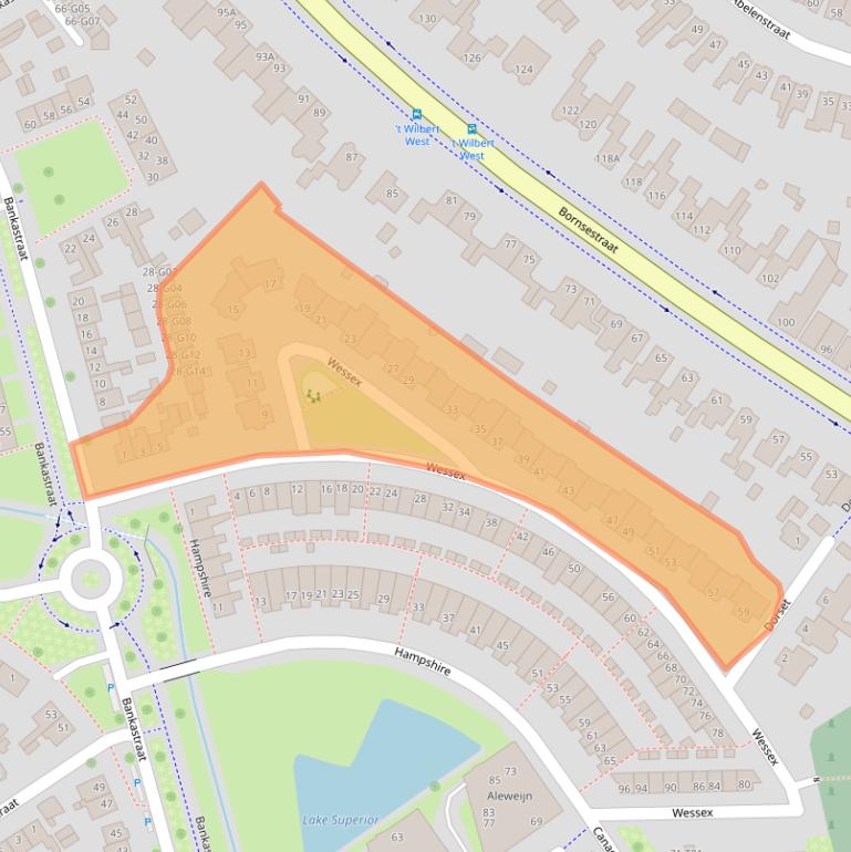 Kaart van postcodegebied 7551KB.