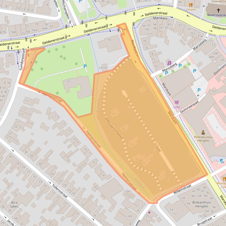 Kaart van postcodegebied 7551ZZ.