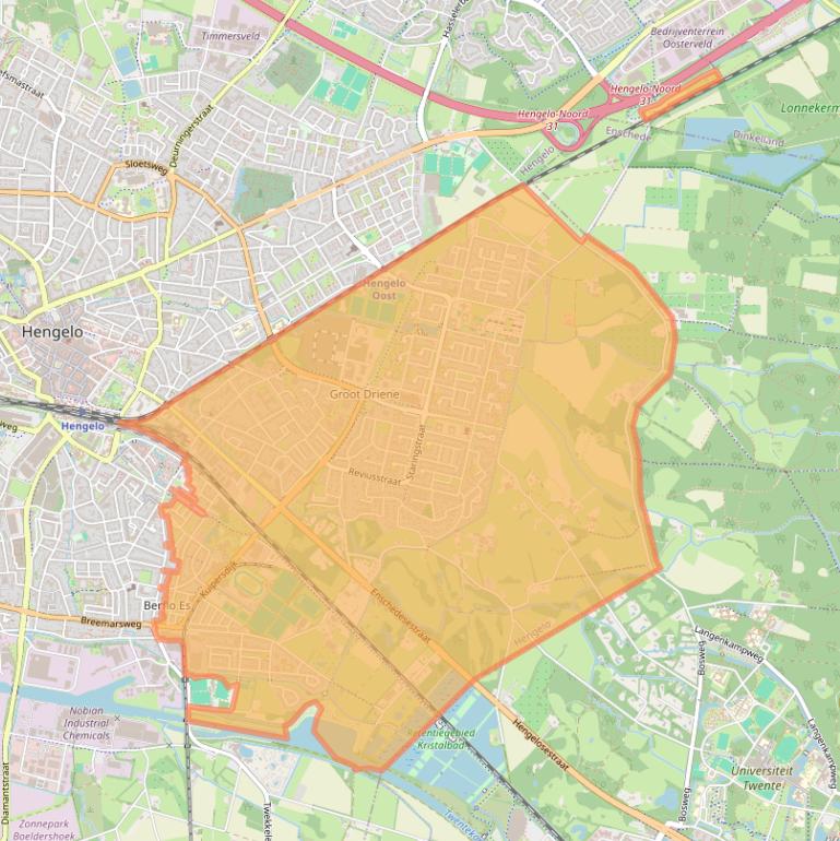 Kaart van postcodegebied 7552.