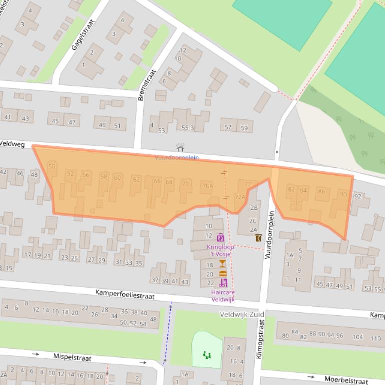 Kaart van postcodegebied 7552AD.