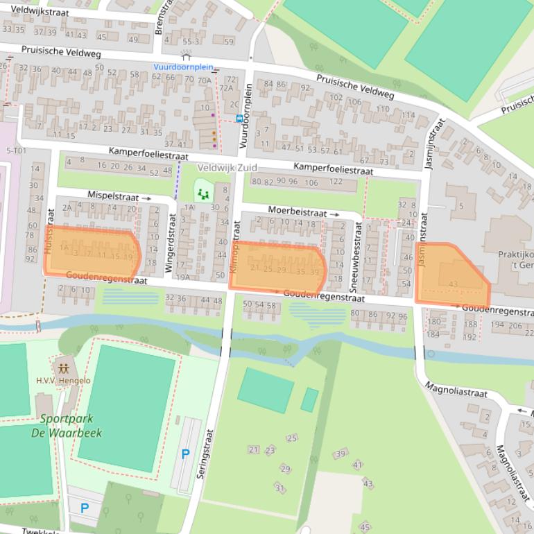 Kaart van postcodegebied 7552AM.