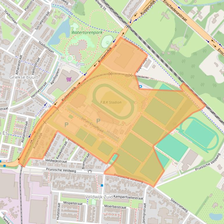 Kaart van postcodegebied 7552BJ.
