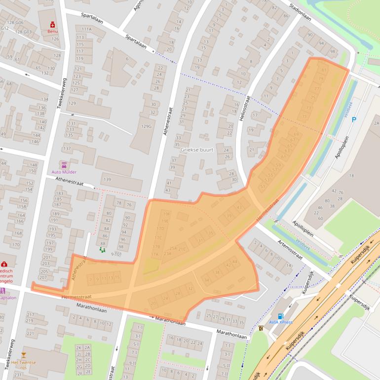 Kaart van postcodegebied 7552BN.