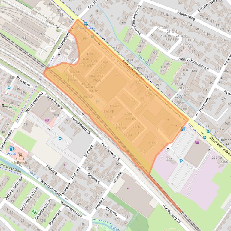 Kaart van postcodegebied 7552CL.