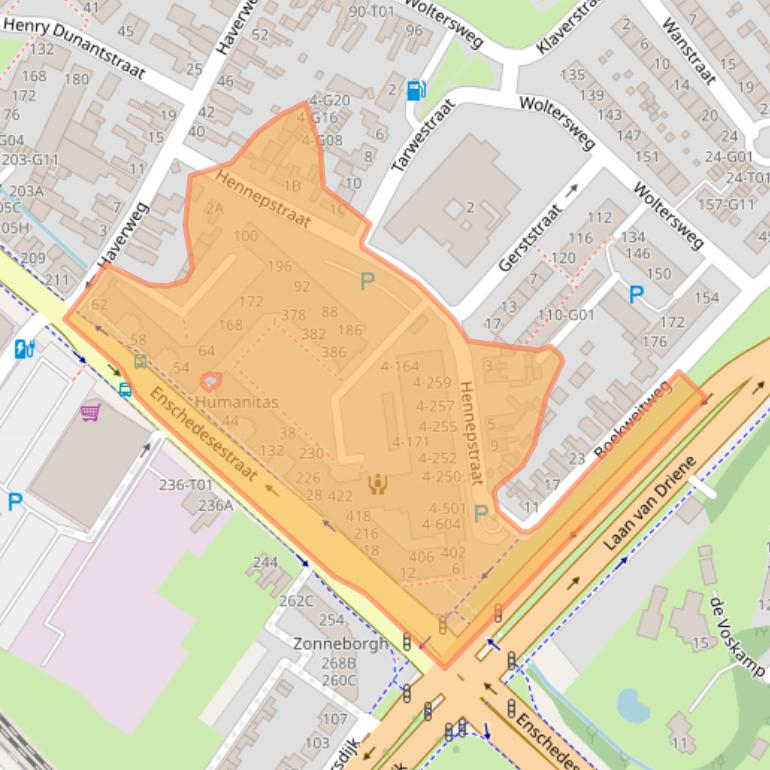 Kaart van postcodegebied 7552DN.