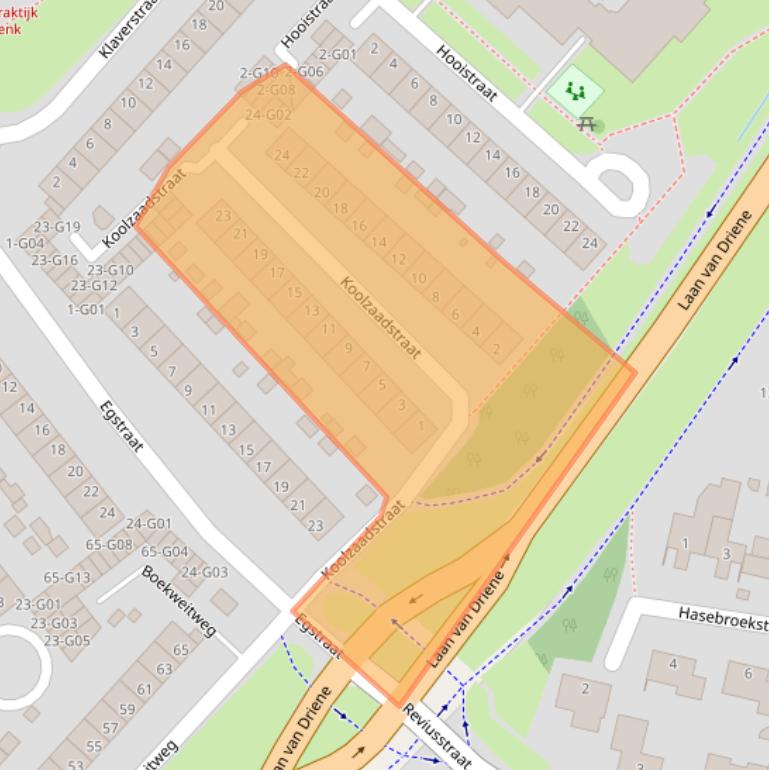 Kaart van postcodegebied 7552ER.