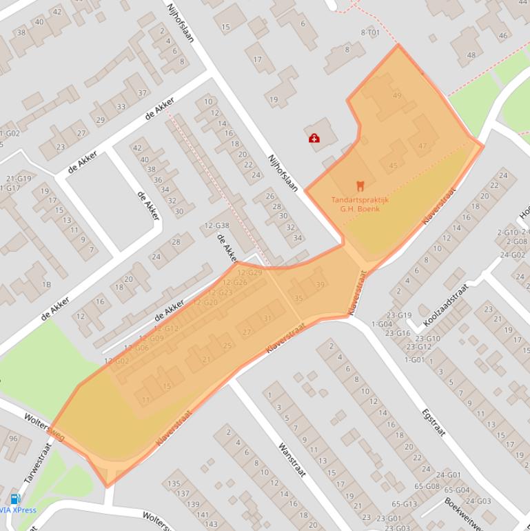 Kaart van postcodegebied 7552EV.