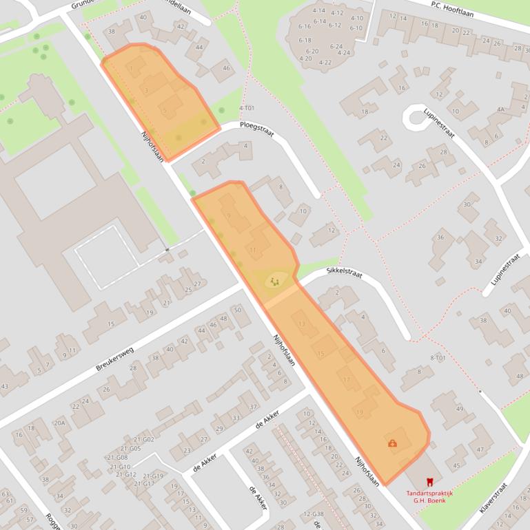Kaart van postcodegebied 7552GA.