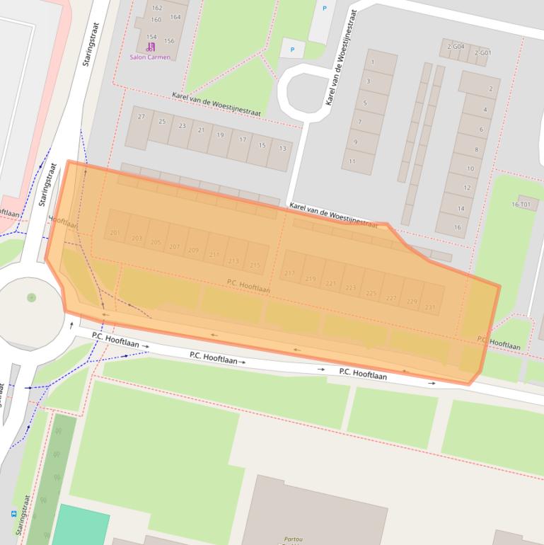 Kaart van postcodegebied 7552HC.