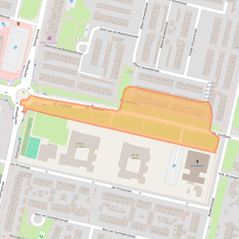Kaart van postcodegebied 7552HD.