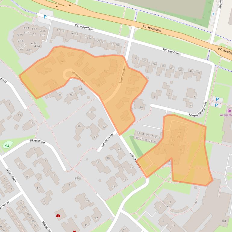 Kaart van postcodegebied 7552HJ.