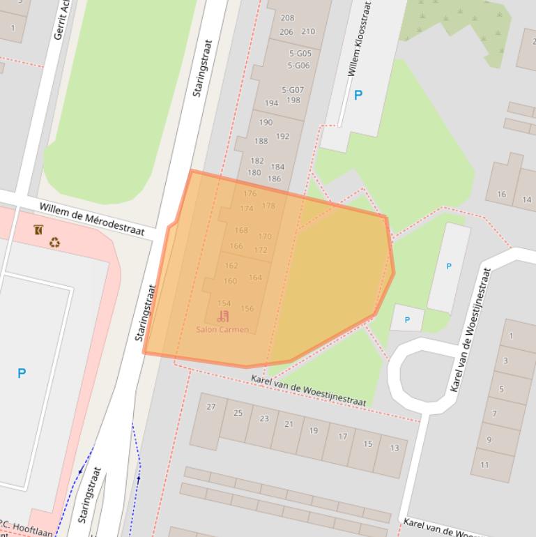 Kaart van postcodegebied 7552LB.