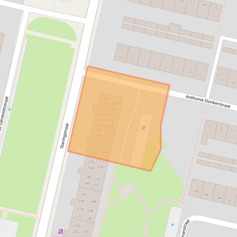 Kaart van postcodegebied 7552LE.