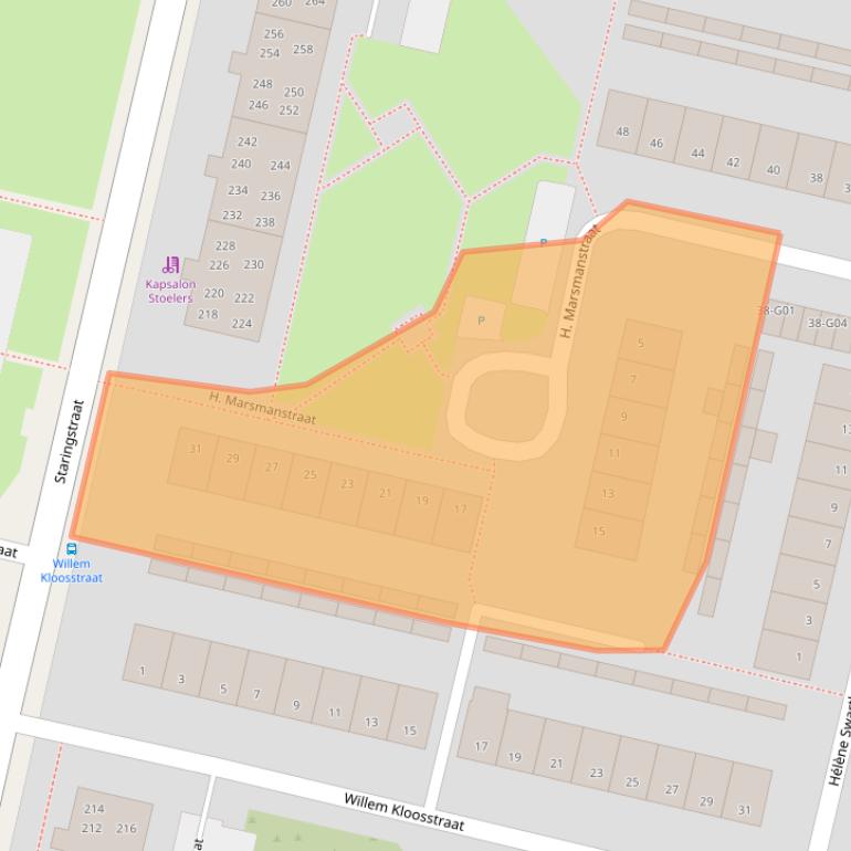 Kaart van postcodegebied 7552LN.