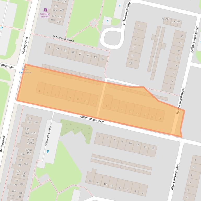 Kaart van postcodegebied 7552LV.
