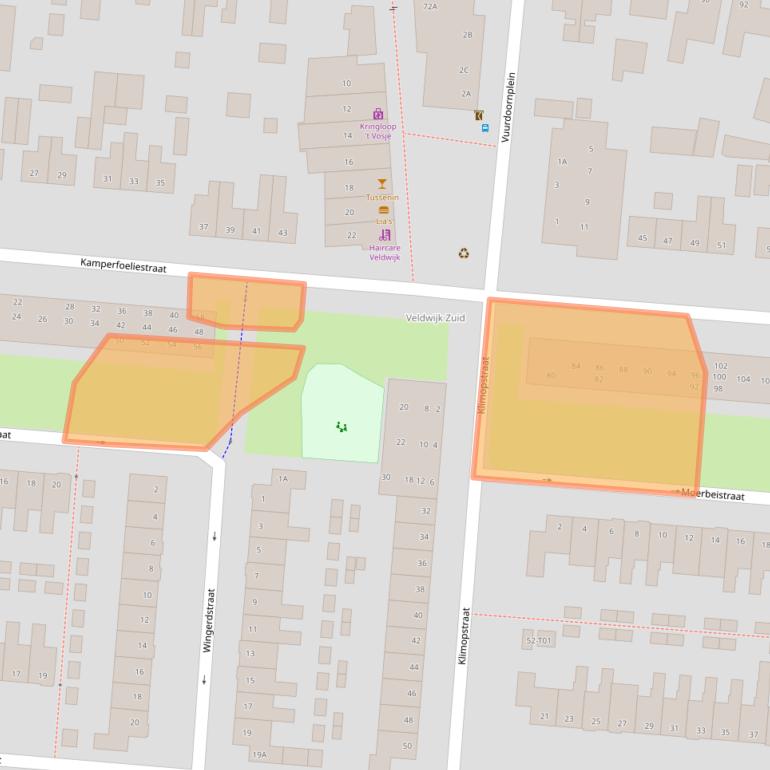 Kaart van postcodegebied 7552SL.