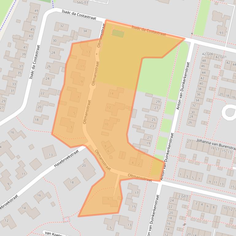 Kaart van postcodegebied 7552VZ.