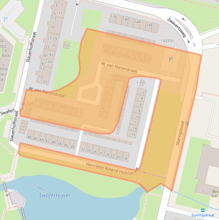 Kaart van postcodegebied 7552WE.