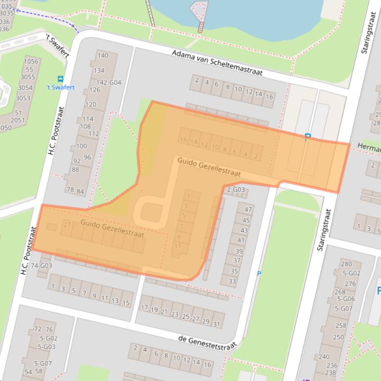 Kaart van postcodegebied 7552WJ.