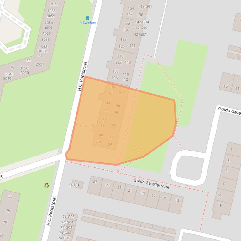 Kaart van postcodegebied 7552WR.