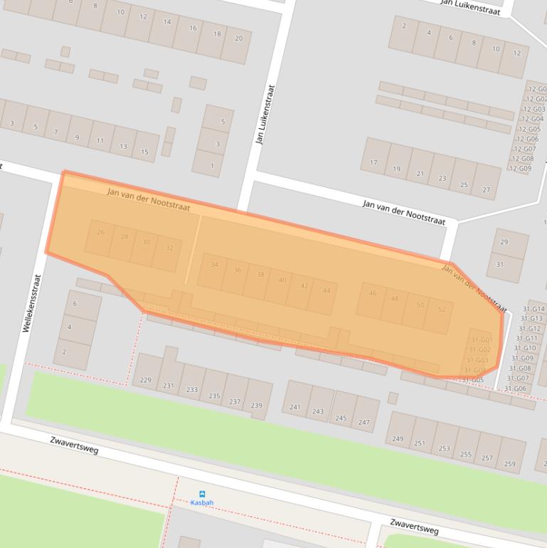 Kaart van postcodegebied 7552XC.
