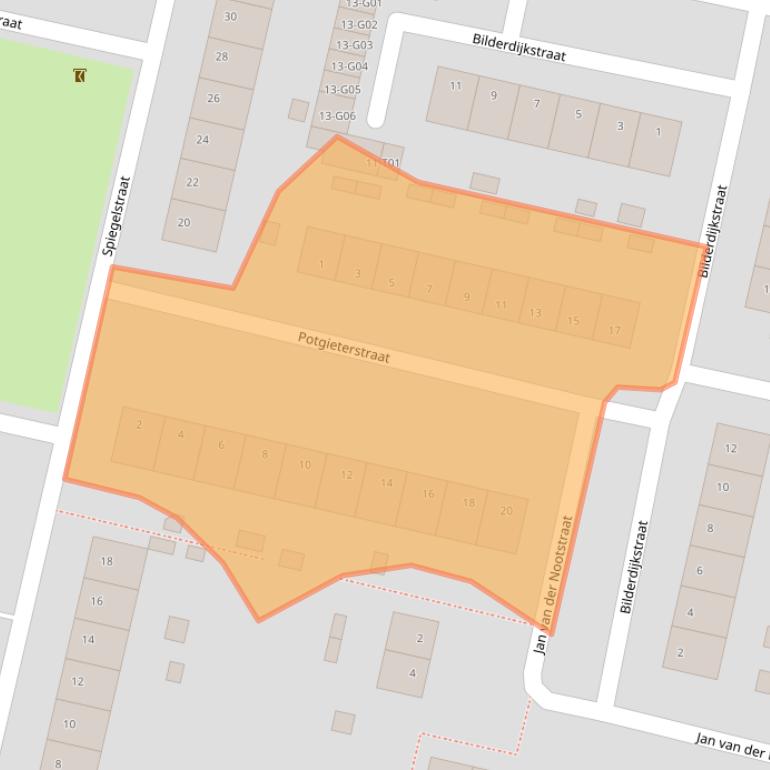 Kaart van postcodegebied 7552XD.