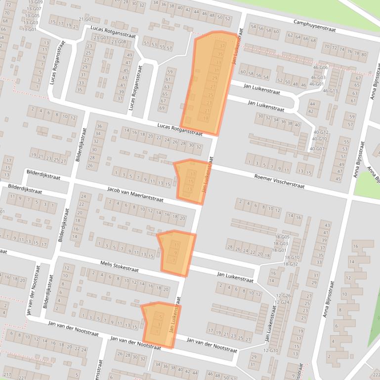 Kaart van postcodegebied 7552XJ.