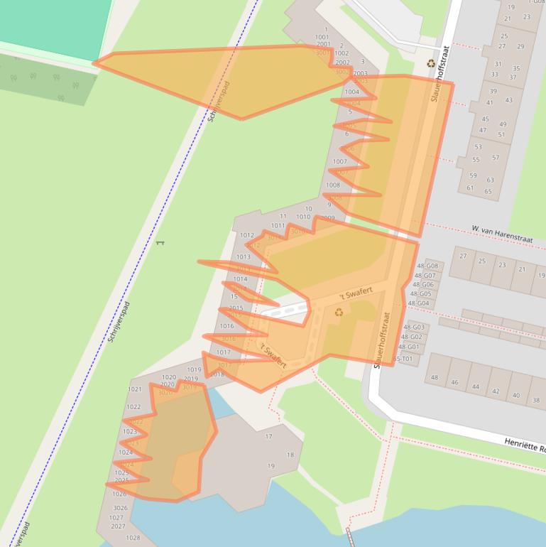 Kaart van postcodegebied 7552ZG.