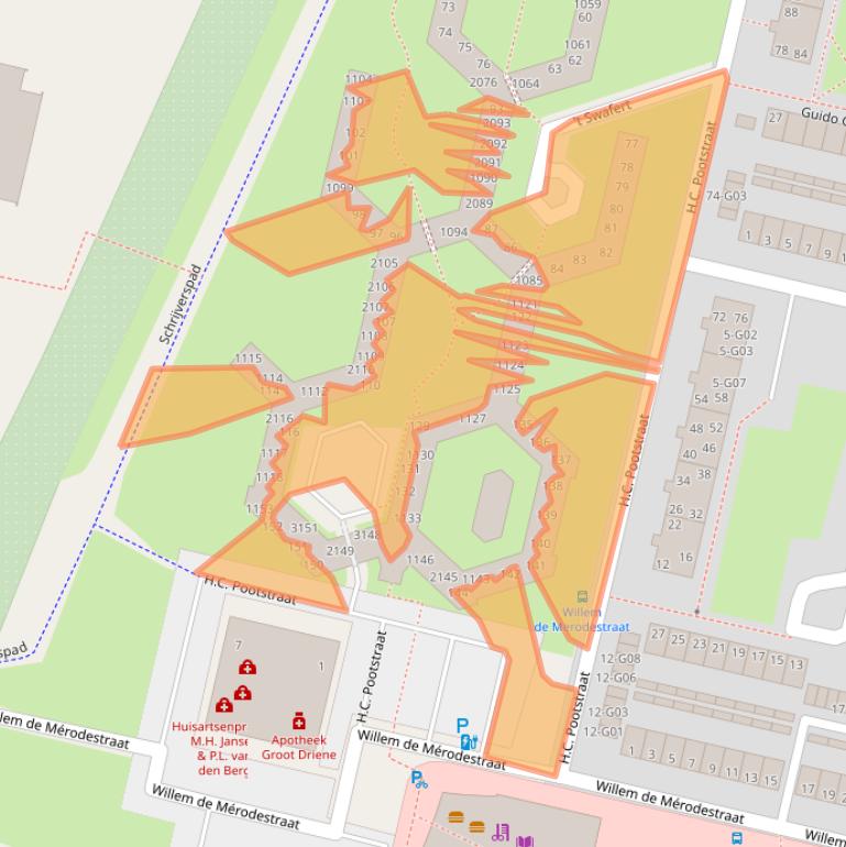 Kaart van postcodegebied 7552ZS.