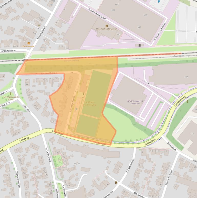 Kaart van postcodegebied 7553AC.