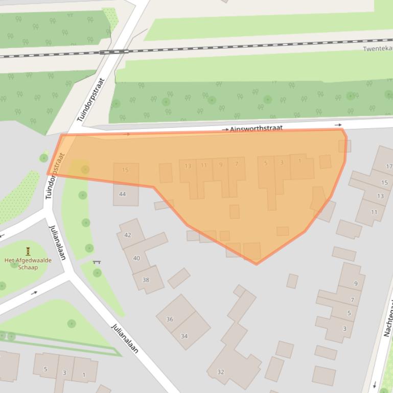 Kaart van postcodegebied 7553AD.