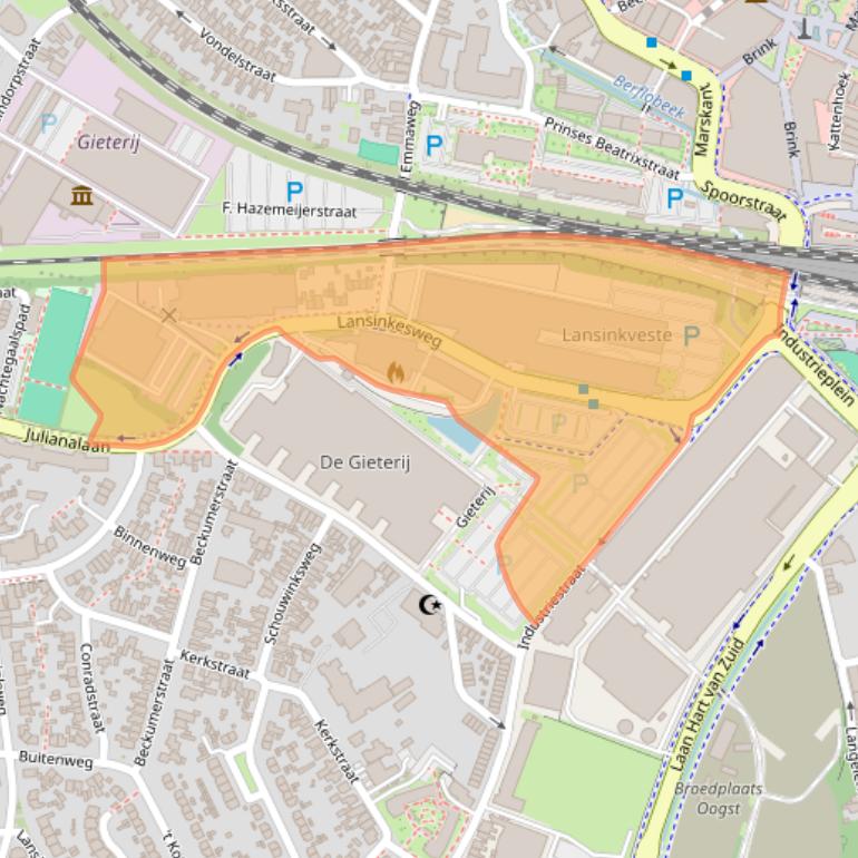 Kaart van postcodegebied 7553AE.